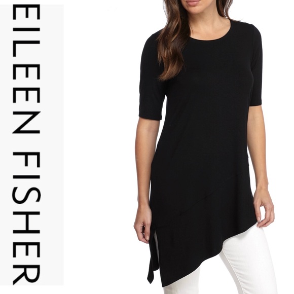 Eileen Fisher Tops - Eileen Fisher Top/Tunic Black Asymmetrical